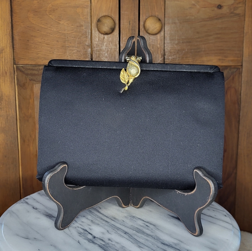 Brooks Brothers Black Clutch with Gold Accent